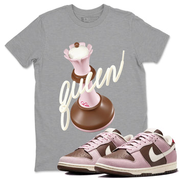 Dunk Cacao Wow And Pink Foam shirts to match jordans 3D Queen sneaker match tees Dunk Cacao Wow And Pink Foam SNRT Sneaker Tees streetwear brand Heather Grey 1 unisex cotton tee