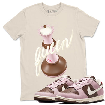 Dunk Cacao Wow And Pink Foam shirts to match jordans 3D Queen sneaker match tees Dunk Cacao Wow And Pink Foam SNRT Sneaker Tees streetwear brand Natural 1 unisex cotton tee