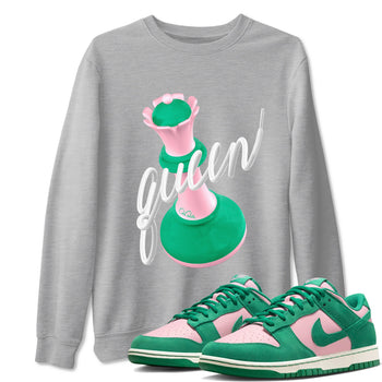 Dunk Low Medium Soft Pink Malachite shirt to match jordans 3D Queen sneaker tees Dunk Retro SE Medium Soft Pink Malachite SNRT Sneaker Release Tees unisex cotton Heather Grey 1 crew neck shirt