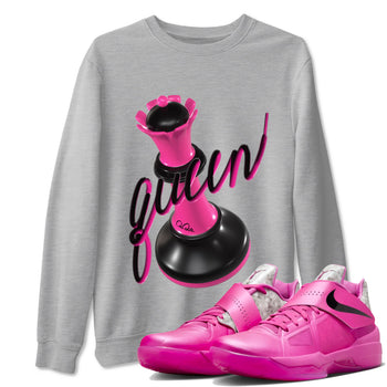 KD 4 Aunt Pearl shirts to match jordans 3D Queen graphic tees KD 4 Aunt Pearl t shirts to match sneakers SNRT Sneaker Tees unisex cotton Heather Grey 1 shirts