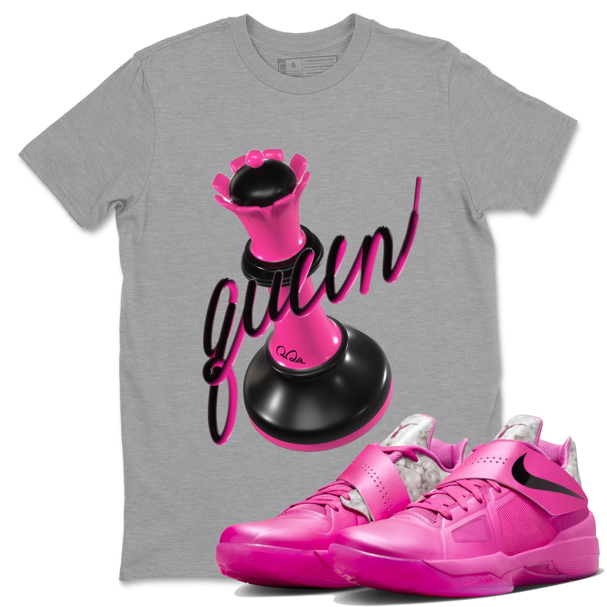 KD 4 Aunt Pearl shirts to match jordans 3D Queen graphic tees KD 4 Aunt Pearl t shirts to match sneakers SNRT Sneaker Tees unisex cotton Heather Grey 1 shirts