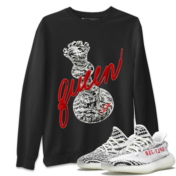 Yeezy 350 Zebra Sneaker Match Tees 3D Queen Sneaker Tees Yeezy Boost 350 V2 Zebra Sneaker Release Tees Unisex Shirts Black 1