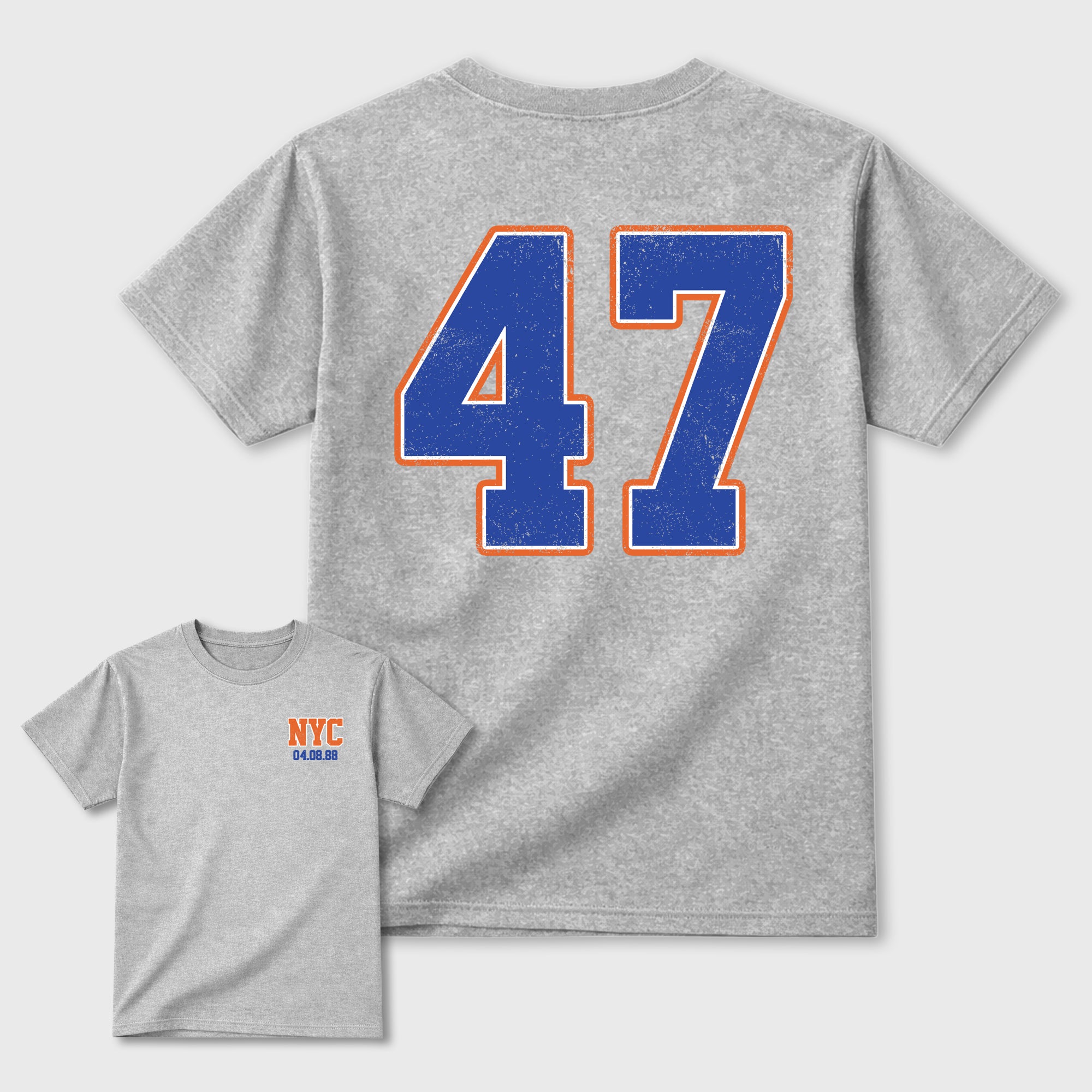 47 Graphic T-Shirt sneaker match tee designed for the sneakers, featuring coordinated color options for a perfect streetwear match. Heather Grey shirt.