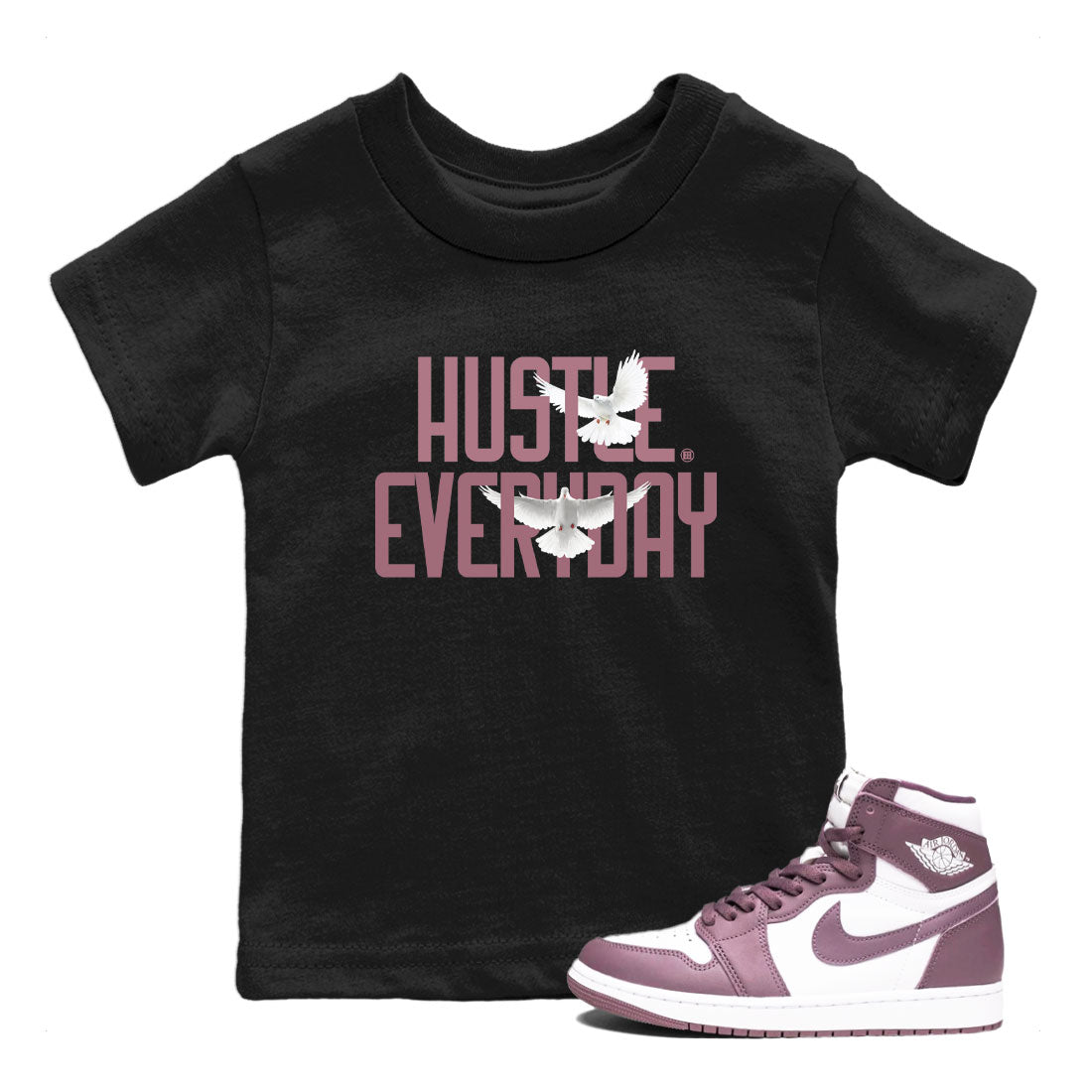 Daily Hustle SNRT Sneaker Tee Kids - Air Jordan 1 Mauve - SNRT Sneaker Tee