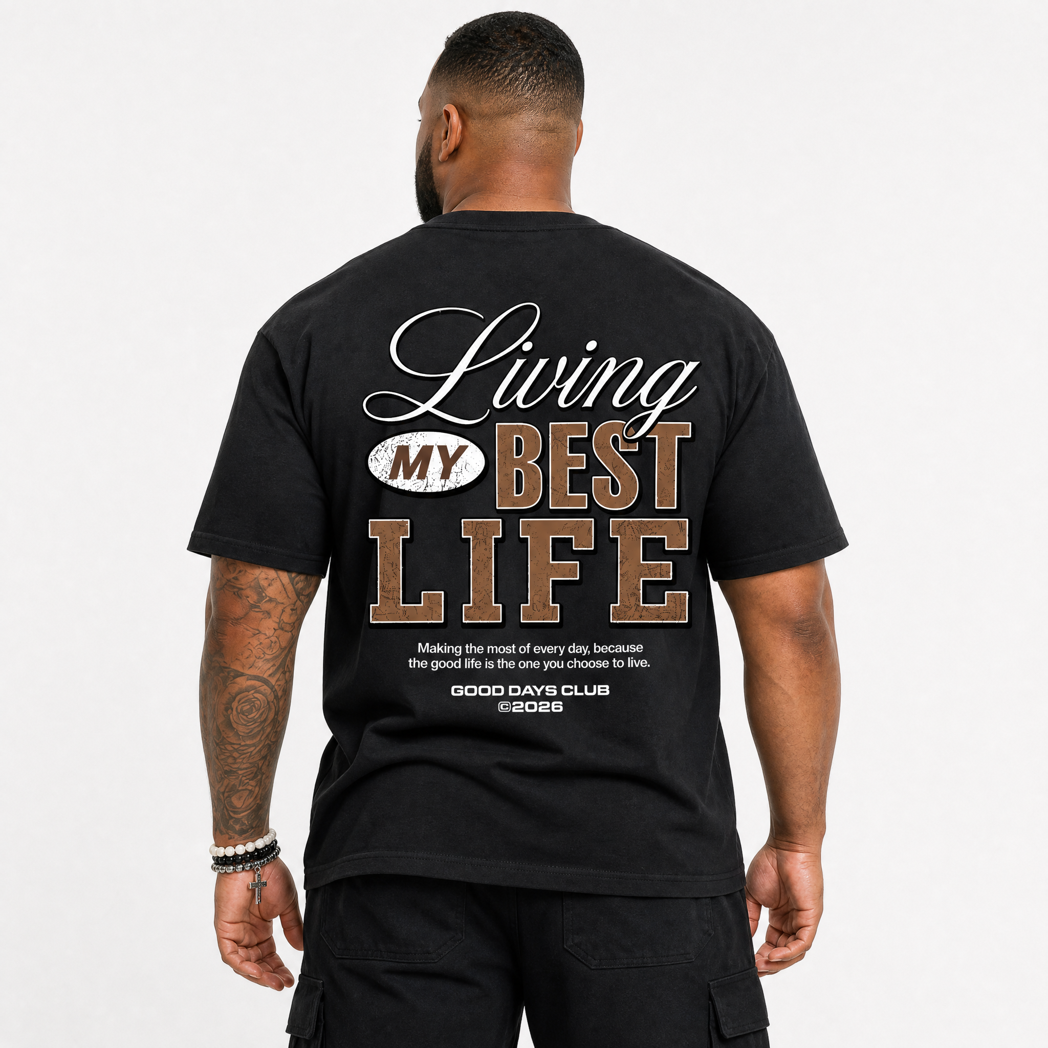 Living My Best Life Premium Graphic Tee - Air Max 90 Shadow Brown