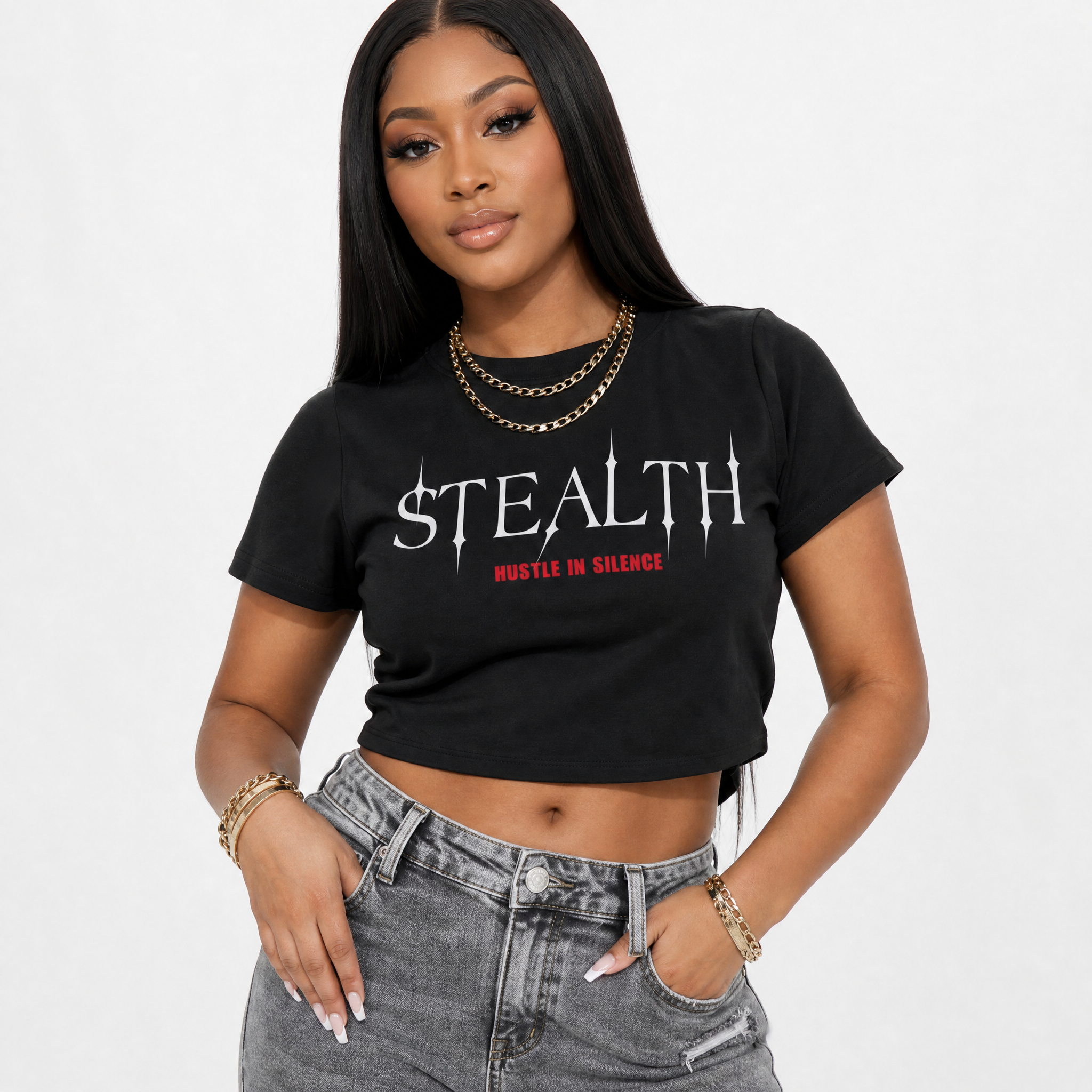 Stealth Premium Graphic Crop T-shirt