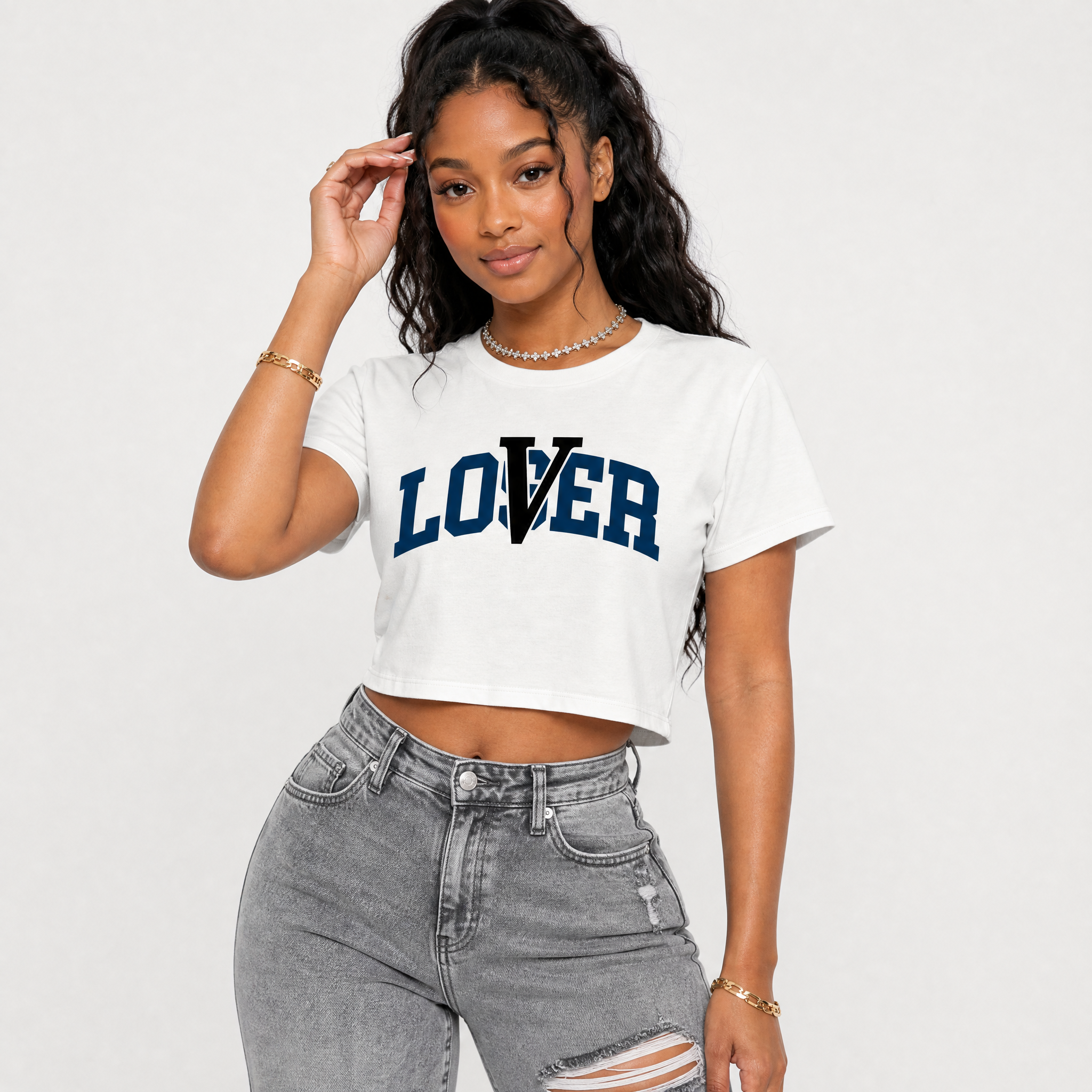 Varsity Loser Lover Premium Graphic Crop T-shirt - SNRT Sneaker T-shirts