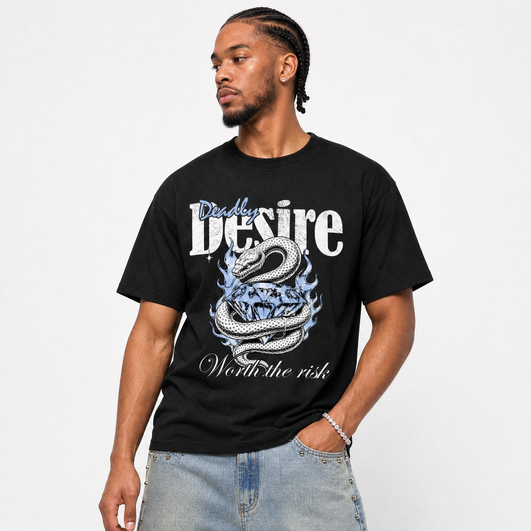 Deadly Desire Premium Graphic T-shirt - Air Jordan 6 Black And White
