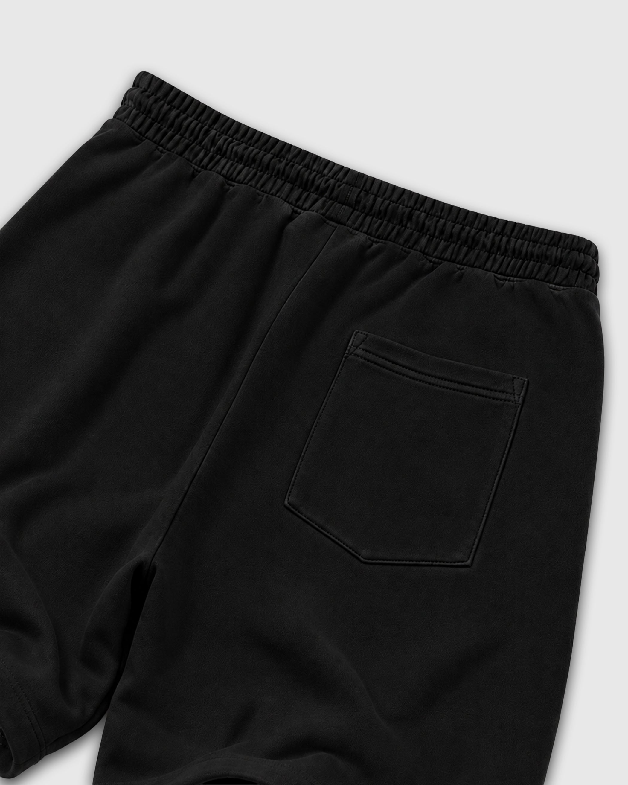 The Rare Form Worldwide graphic fleece shorts back view