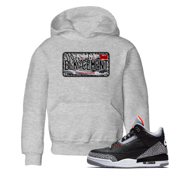 Sneaker Plate SNRT Sneaker Tees Kids - Air Jordan 3 Black Cement - SNRT Sneaker T-shirts