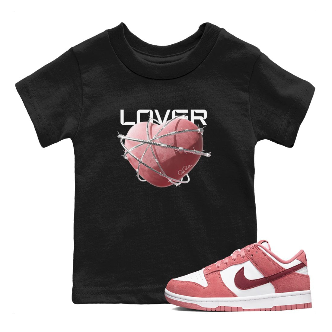 Dunk Valentines Day 2024 shirt to match jordans Heart Lover sneaker tees Dunk Valentines Day 2024 SNRT Sneaker Release Tees Baby Toddler Black 1 T-Shirt