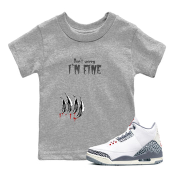 I'm Fine SNRT Sneaker Tees Kids - Air Jordan 3 Cement Grey - SNRT Sneaker T-shirts