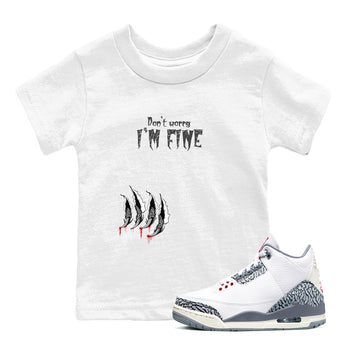 I'm Fine SNRT Sneaker Tees Kids - Air Jordan 3 Cement Grey - SNRT Sneaker T-shirts