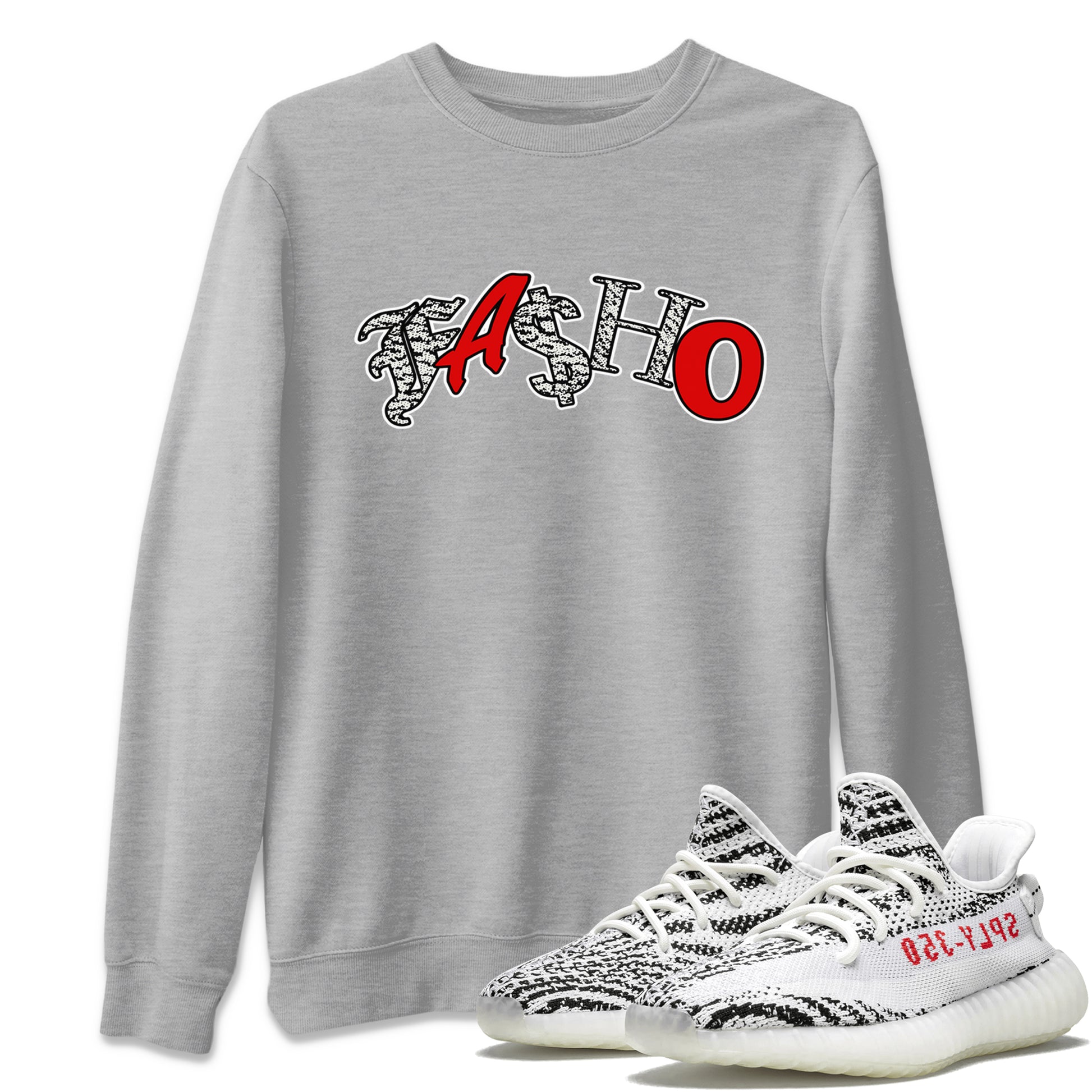 Yeezy 350 Zebra Sneaker Match Tees Fasho Sneaker Tees Yeezy Boost 350 V2 Zebra Sneaker Release Tees Unisex Shirts Heather Grey 1