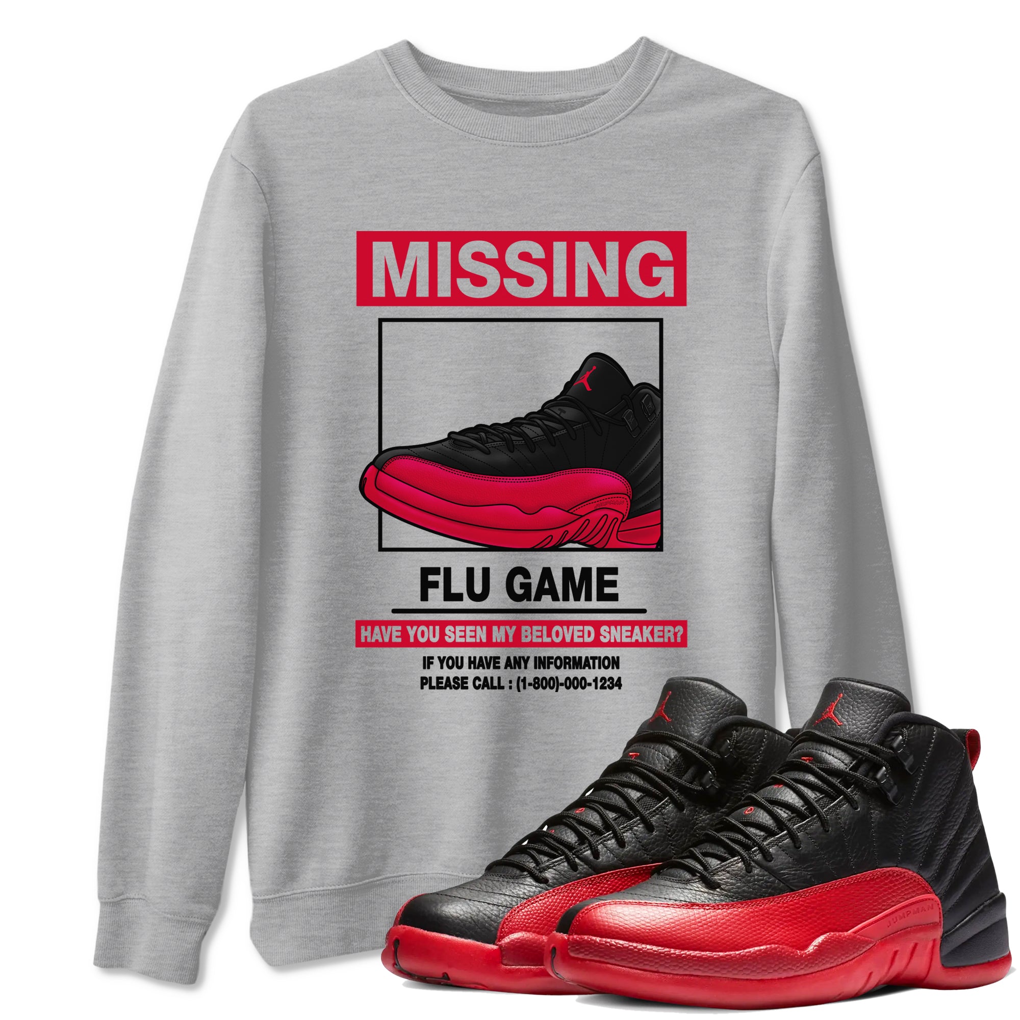 Missing Sneaker SNRT Sneaker Tees - Air Jordan 12 Flu Game - SNRT Sneaker T-shirts