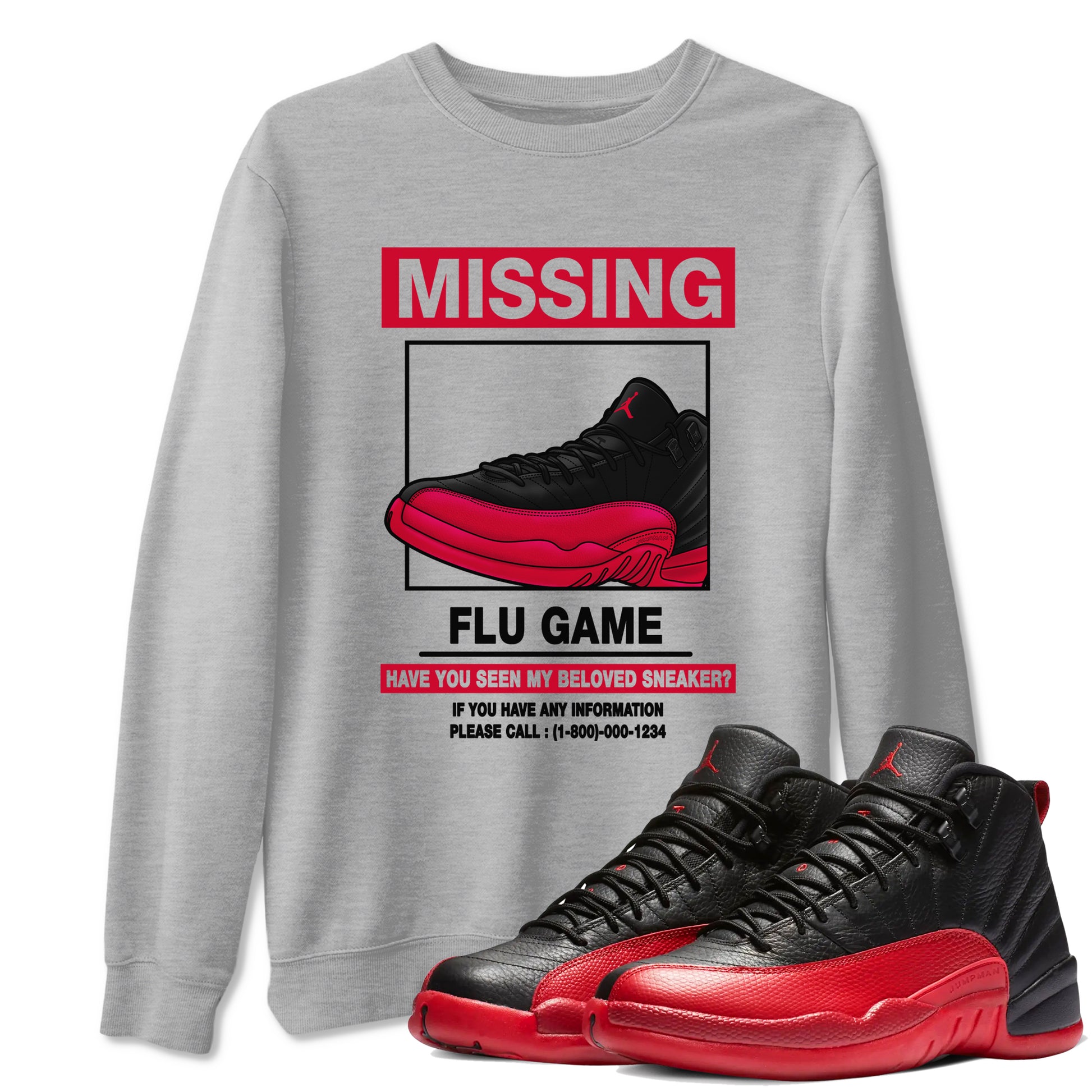 Missing Sneaker SNRT Sneaker Tees - Air Jordan 12 Flu Game - SNRT Sneaker T-shirts