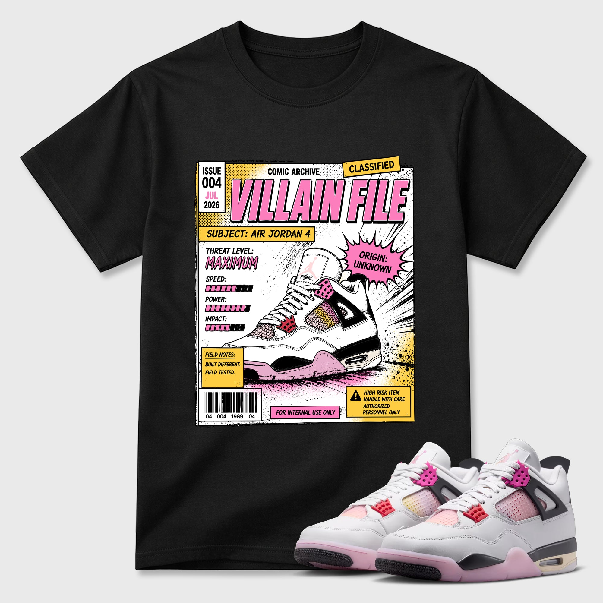 Villain File Premium Graphic T-shirt - Air Jordan 4 Comic
