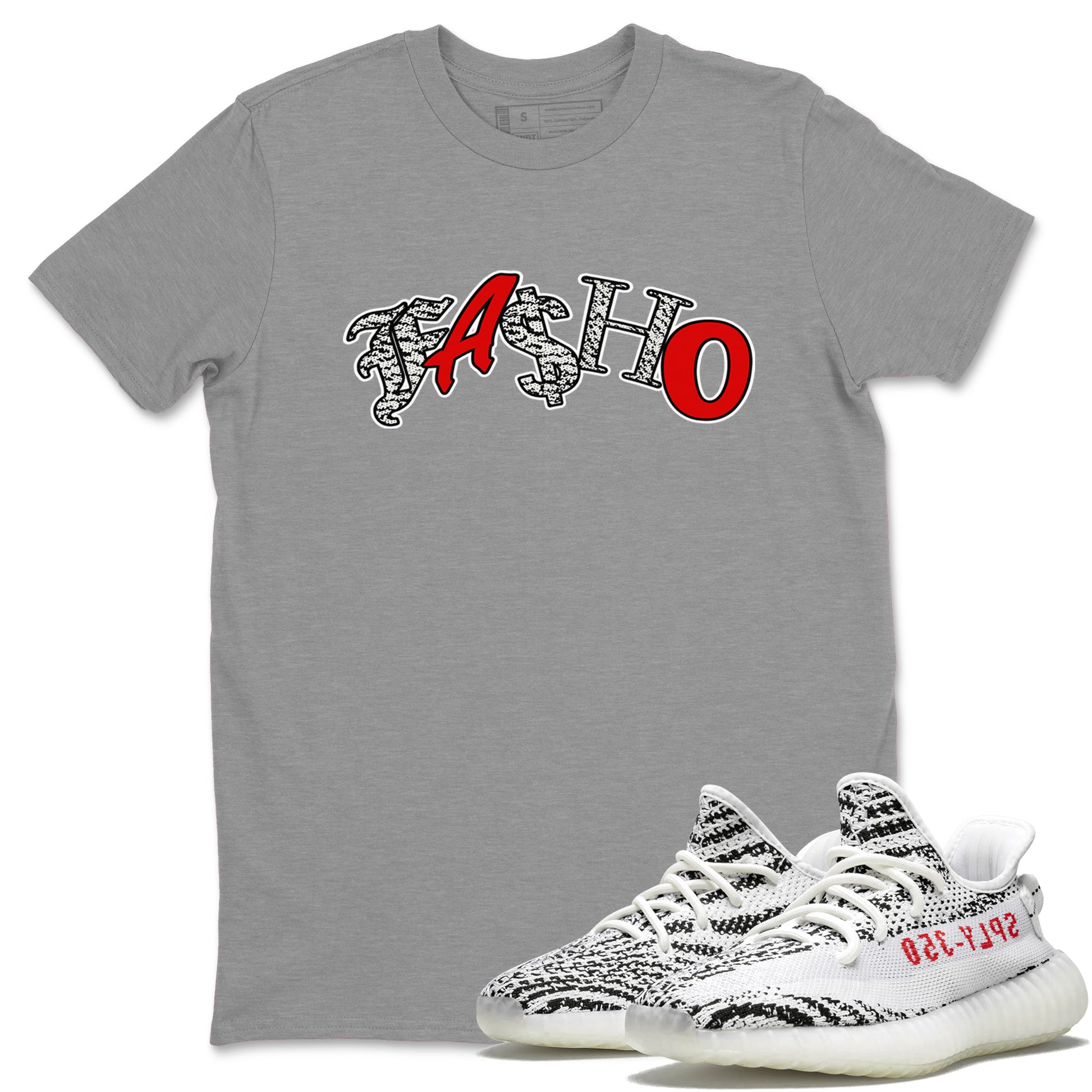 Yeezy 350 Zebra Sneaker Match Tees Fasho Sneaker Tees Yeezy Boost 350 V2 Zebra Sneaker Release Tees Unisex Shirts Heather Grey 1