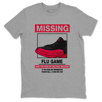 Missing Sneaker SNRT Sneaker Tees - Air Jordan 12 Flu Game - SNRT Sneaker T-shirts