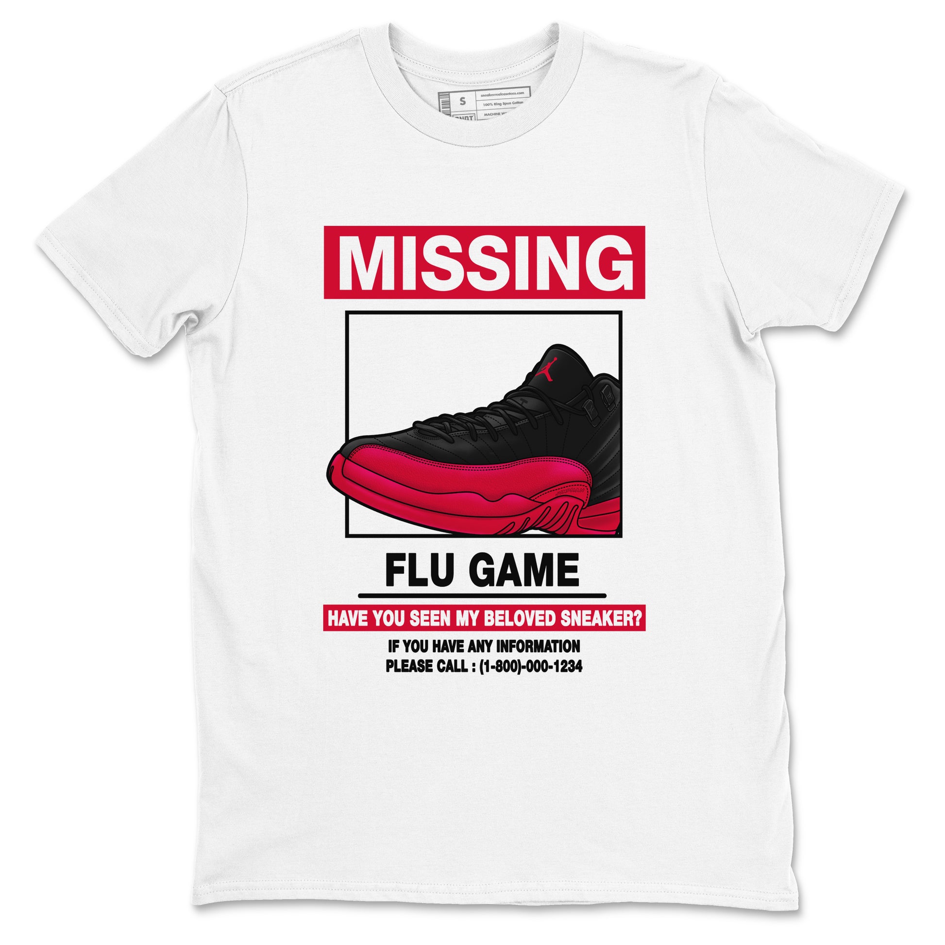 Missing Sneaker SNRT Sneaker Tees - Air Jordan 12 Flu Game - SNRT Sneaker T-shirts