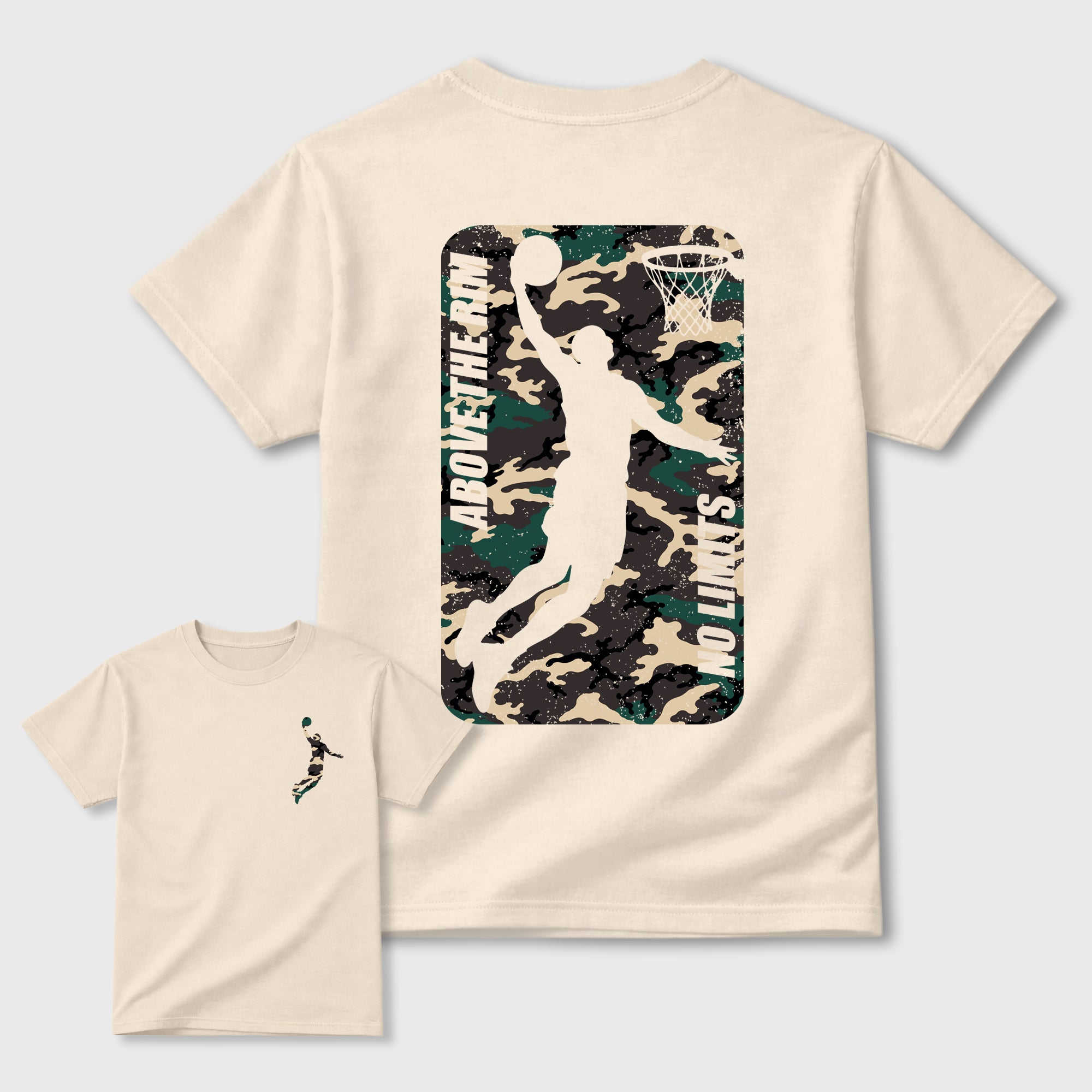 Above The Rim Graphic T-Shirt featuring original streetwear artwork designed to match the . Natural Graphic T-Shirt.