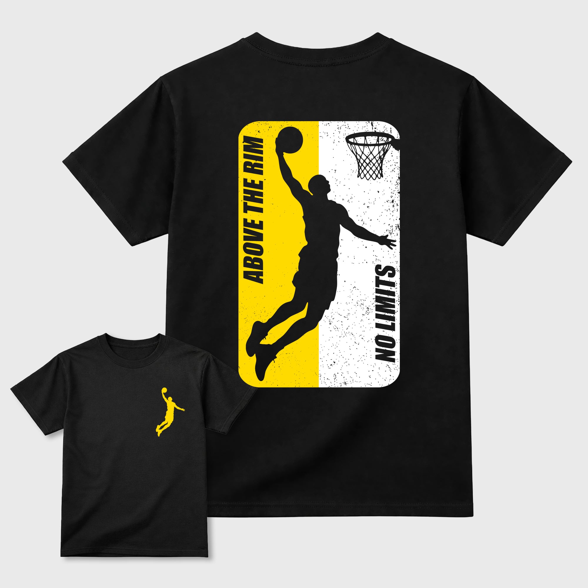 Above The Rim Graphic T-Shirt featuring original streetwear artwork designed to match the . Black Graphic T-Shirt.