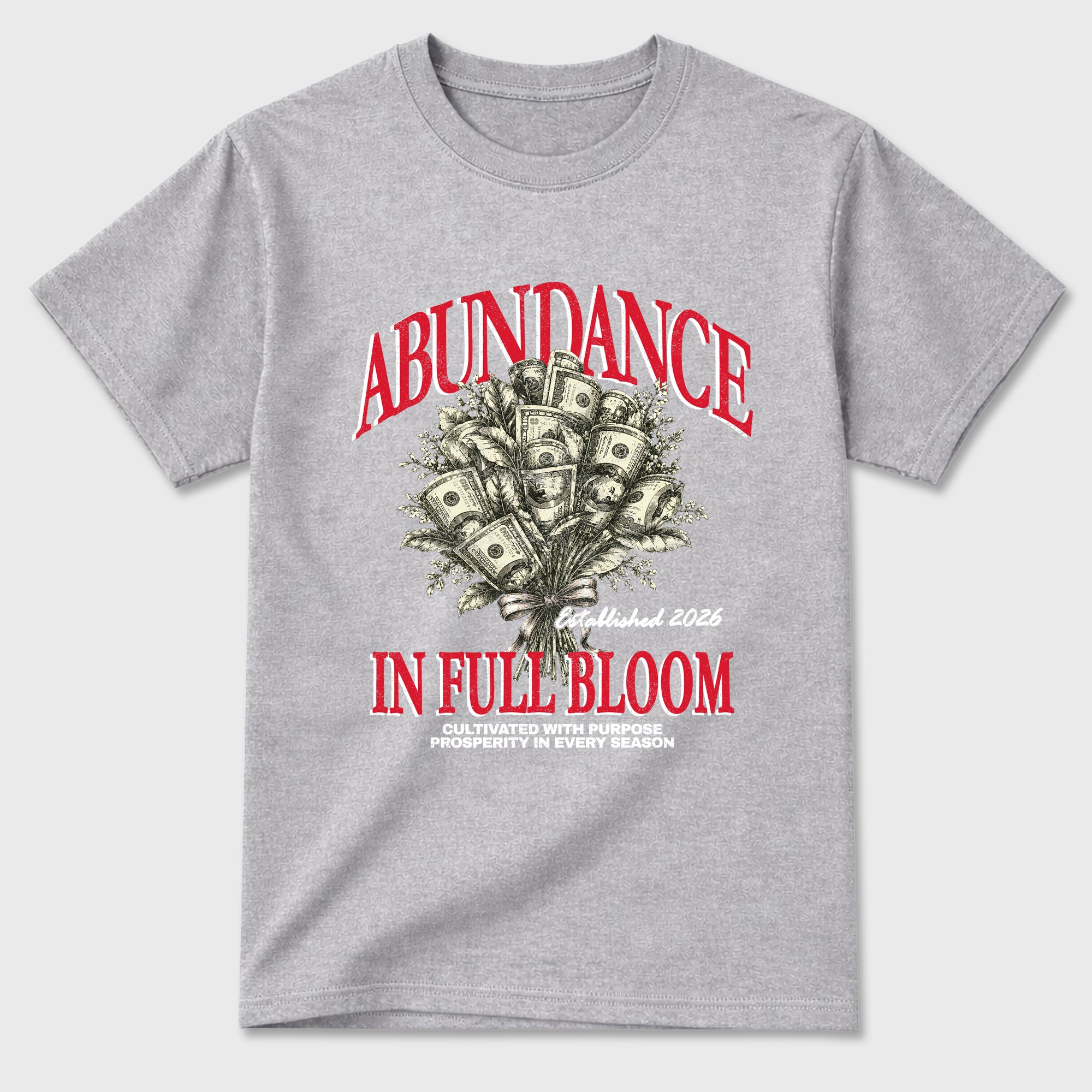 Abundance Graphic T-Shirt featuring original streetwear artwork designed to match the Air Max 95 Reverse Solar Red. Heather Grey 2 Graphic T-Shirt.