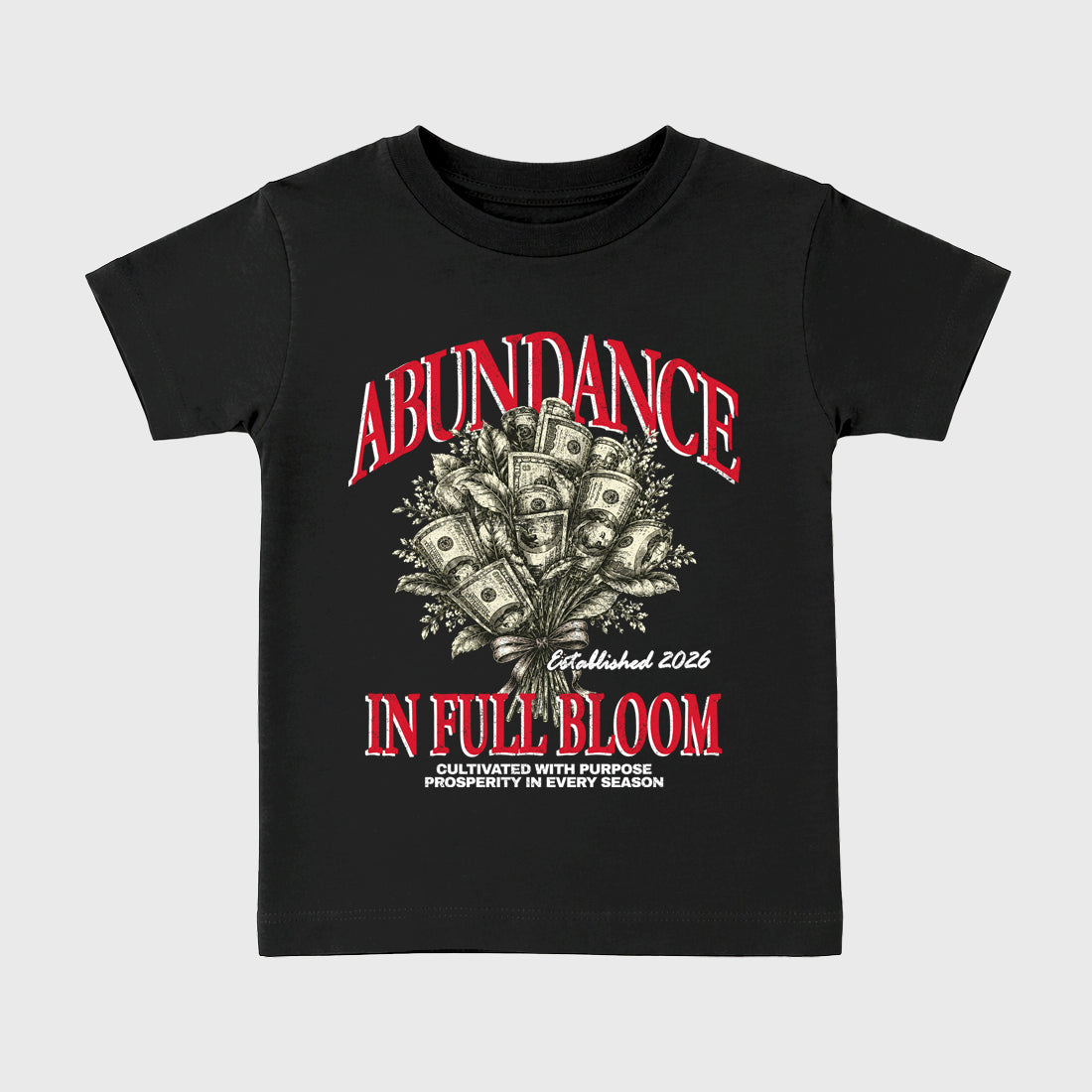 Abundance Baby & Kids Graphic T-Shirt featuring original artwork designed to match the Air Max 95 Reverse Solar Red. Black 2 Kids Graphic Tee.