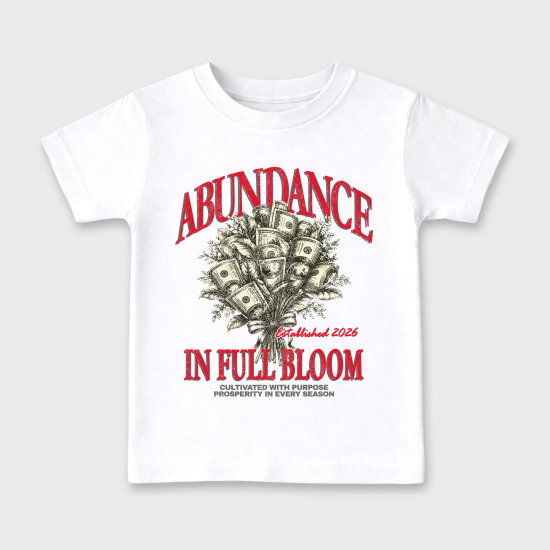 Abundance Baby & Kids Graphic T-Shirt featuring original artwork designed to match the Air Max 95 Reverse Solar Red. White 2 Kids Graphic Tee.