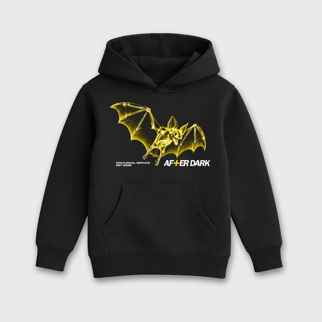 After Dark Baby & Kids Graphic Hoodie featuring original artwork designed to match the Air Jordan 4 Tour Yellow. Black 2 Kids Graphic Sweater.