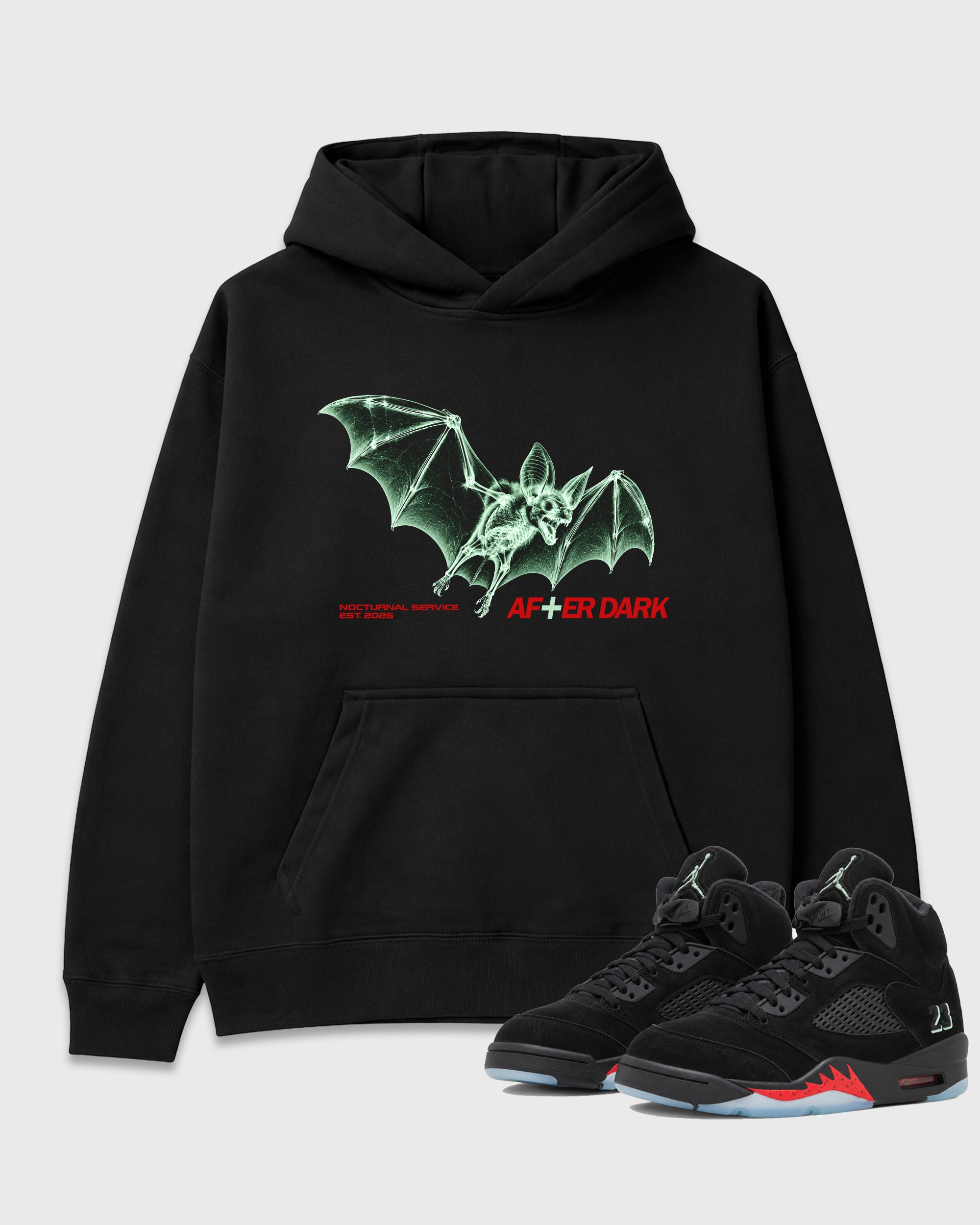 After Dark Graphic T-Shirt featuring original streetwear artwork designed to match the Air Jordan 5 Halloween. Black 1 Graphic Tee.