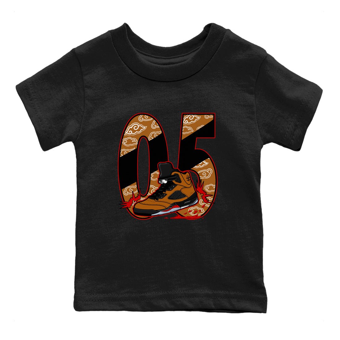 5s Archaeo Brown shirts to match jordans Aggressive Dribble sneaker match tees Air Jordan 5 Archaeo Brown match shoes to clothes SNRT Sneaker Tees Youth Baby Black 2 tee