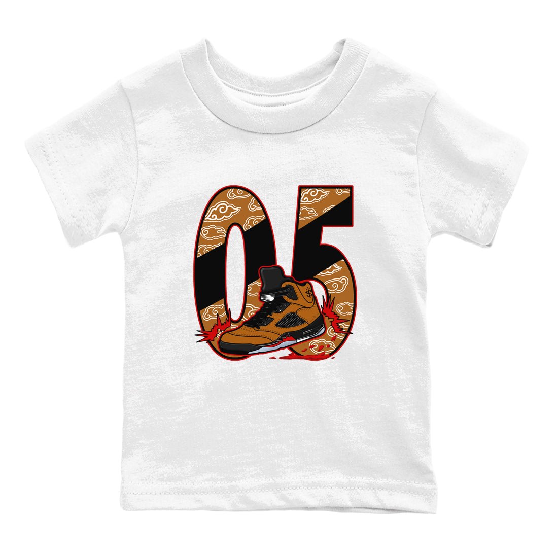 5s Archaeo Brown shirts to match jordans Aggressive Dribble sneaker match tees Air Jordan 5 Archaeo Brown match shoes to clothes SNRT Sneaker Tees Youth Baby White 2 tee
