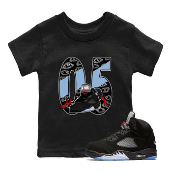 5s Reimagined shirts to match jordans Aggressive Dribble best t shirts to wear with jordans Air Jordan 5 Reimagined match shoes to clothes SNRT Sneaker Tees Youth Baby Black 1 tee