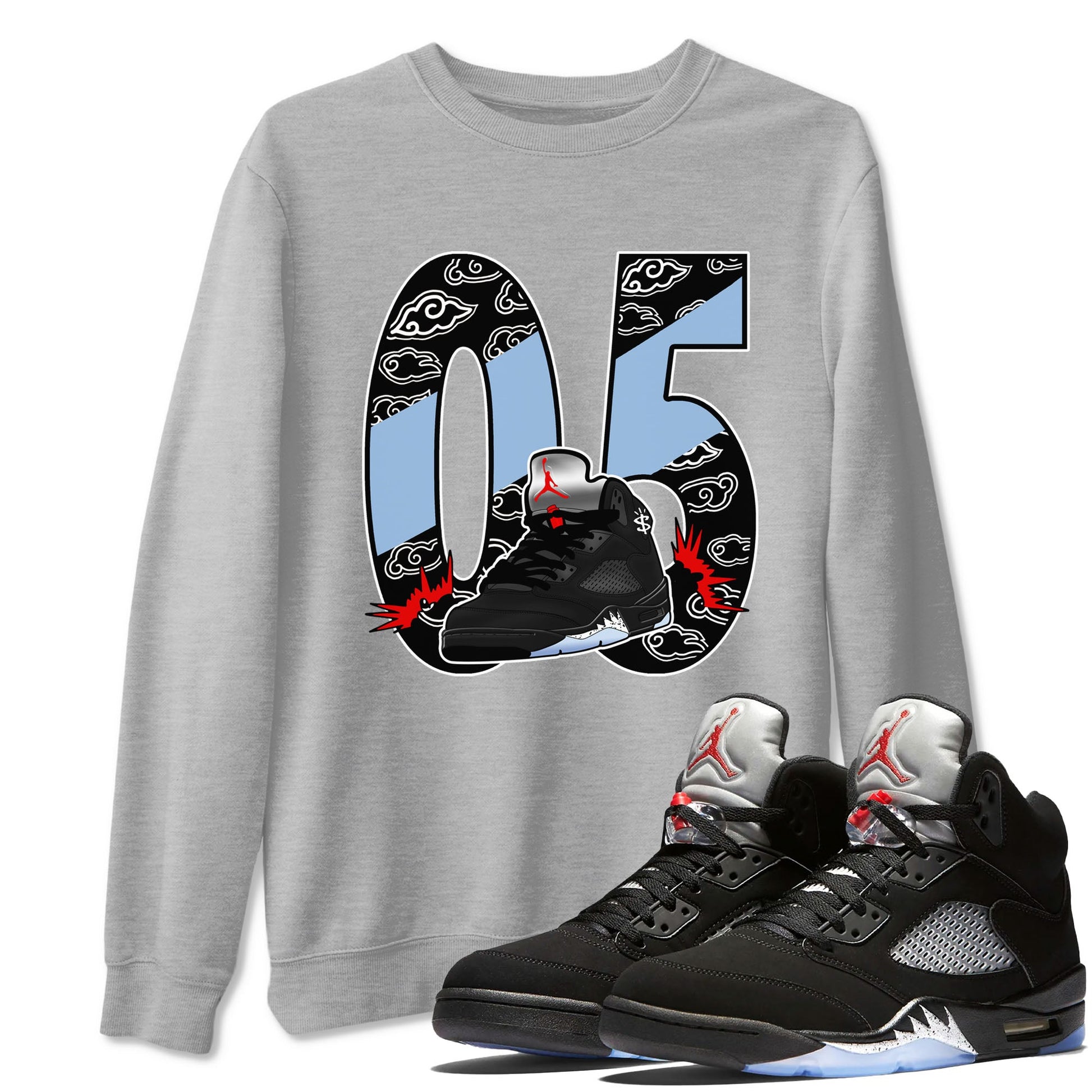 5s Reimagined shirts to match jordans Aggressive Dribble best t shirts to wear with jordans Air Jordan 5 Reimagined match shoes to clothes SNRT Sneaker Tees unisex cotton Heather Grey 1 shirts