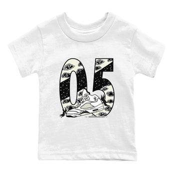 AJ5 Sail shirt to match jordans Aggressive Dribble sneaker tees Air Jordan 5 Sail SNRT sneaker release tees baby toddler White 2 cotton Shirt