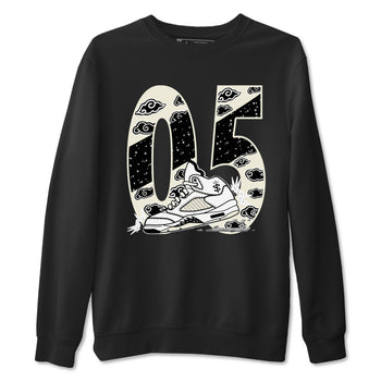 AJ5 Sail shirt to match jordans Aggressive Dribble sneaker tees Air Jordan 5 Sail SNRT Sneaker Release Tees unisex cotton Black 2 crew neck shirt