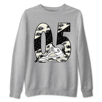 AJ5 Sail shirt to match jordans Aggressive Dribble sneaker tees Air Jordan 5 Sail SNRT Sneaker Release Tees unisex cotton Heather Grey 2 crew neck shirt