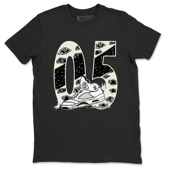 AJ5 Sail shirt to match jordans Aggressive Dribble sneaker tees Air Jordan 5 Sail SNRT Sneaker Release Tees unisex cotton Black 2 crew neck shirt