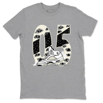 AJ5 Sail shirt to match jordans Aggressive Dribble sneaker tees Air Jordan 5 Sail SNRT Sneaker Release Tees unisex cotton Heather Grey 2 crew neck shirt