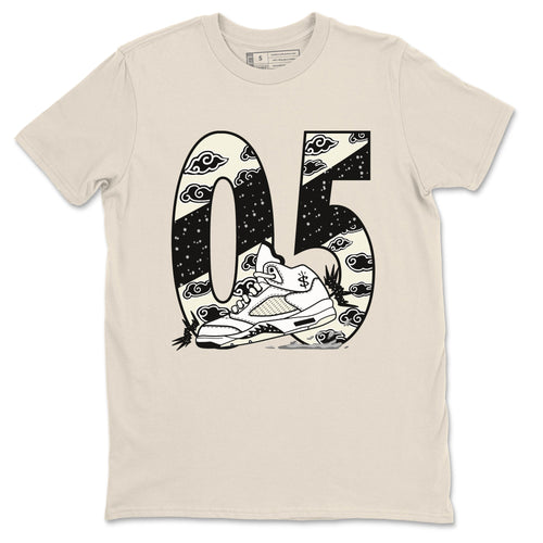 AJ5 Sail shirt to match jordans Aggressive Dribble sneaker tees Air Jordan 5 Sail SNRT Sneaker Release Tees unisex cotton Natural 2 crew neck shirt