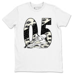 AJ5 Sail shirt to match jordans Aggressive Dribble sneaker tees Air Jordan 5 Sail SNRT Sneaker Release Tees unisex cotton White 2 crew neck shirt