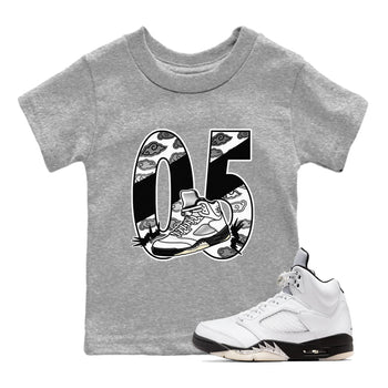 5s White Black shirts to match jordans Aggressive Dribble sneaker match tees Air Jordan 5 Retro White Black match shoes to clothes SNRT Sneaker Tees Youth Baby Heather Grey 1 tee
