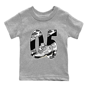 5s White Black shirts to match jordans Aggressive Dribble sneaker match tees Air Jordan 5 Retro White Black match shoes to clothes SNRT Sneaker Tees Youth Baby Heather Grey 2 tee