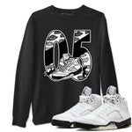 5s White Black shirts to match jordans Aggressive Dribble sneaker match tees Air Jordan 5 Retro White Black match shoes to clothes SNRT Sneaker Tees unisex cotton Black 1 shirts