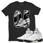 5s White Black shirts to match jordans Aggressive Dribble sneaker match tees Air Jordan 5 Retro White Black match shoes to clothes SNRT Sneaker Tees unisex cotton Black 1 shirts