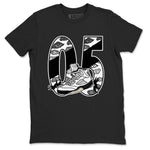 5s White Black shirts to match jordans Aggressive Dribble sneaker match tees Air Jordan 5 Retro White Black match shoes to clothes SNRT Sneaker Tees unisex cotton Black 2 shirts