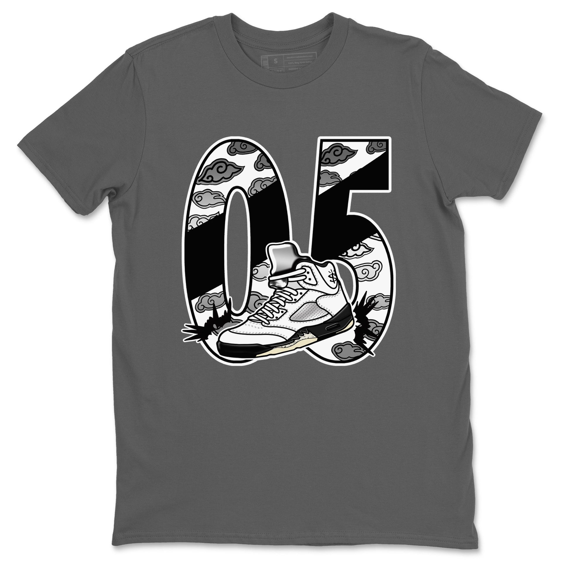 5s White Black shirts to match jordans Aggressive Dribble sneaker match tees Air Jordan 5 Retro White Black match shoes to clothes SNRT Sneaker Tees unisex cotton Cool Grey 2 shirts