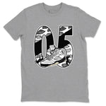 5s White Black shirts to match jordans Aggressive Dribble sneaker match tees Air Jordan 5 Retro White Black match shoes to clothes SNRT Sneaker Tees unisex cotton Heather Grey 2 shirts