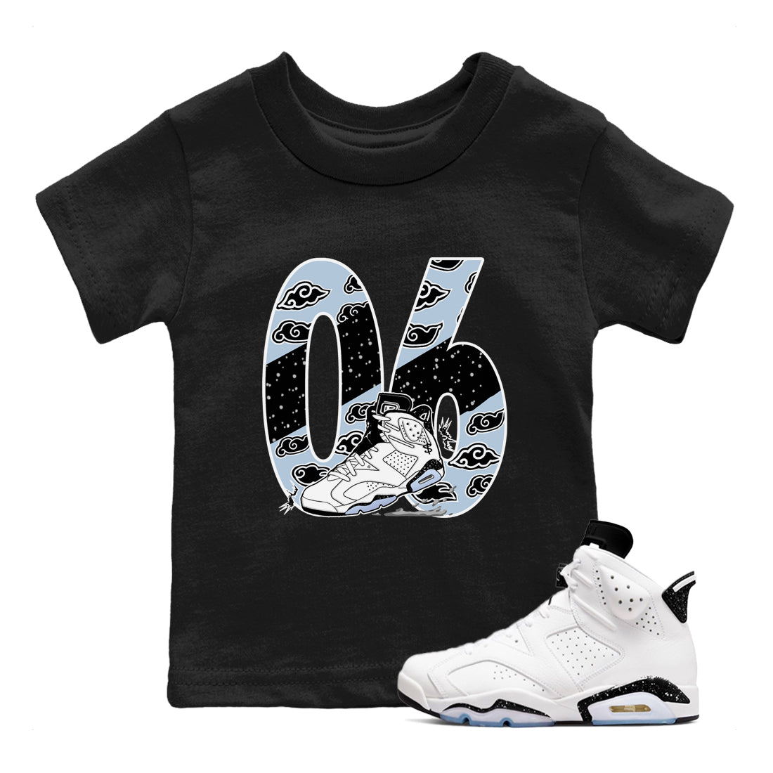 6s White Black shirt to match jordans Aggressive Dribble sneaker tees Air Jordan 6 White Black SNRT sneaker release tees baby toddler Black 1 cotton Shirt
